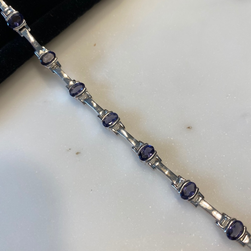 Sterling Silver and Iolite Bracelet